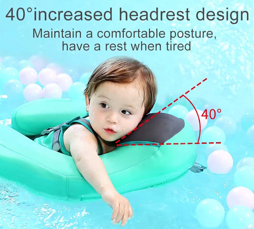 40° raised headrest keeps baby comfortable and supported